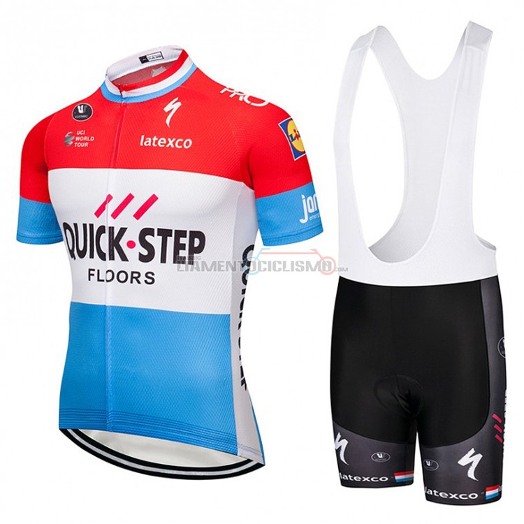 Abbigliamento Ciclismo Quick Step Floors Manica Corta 2018 Rosso Bianco Blu